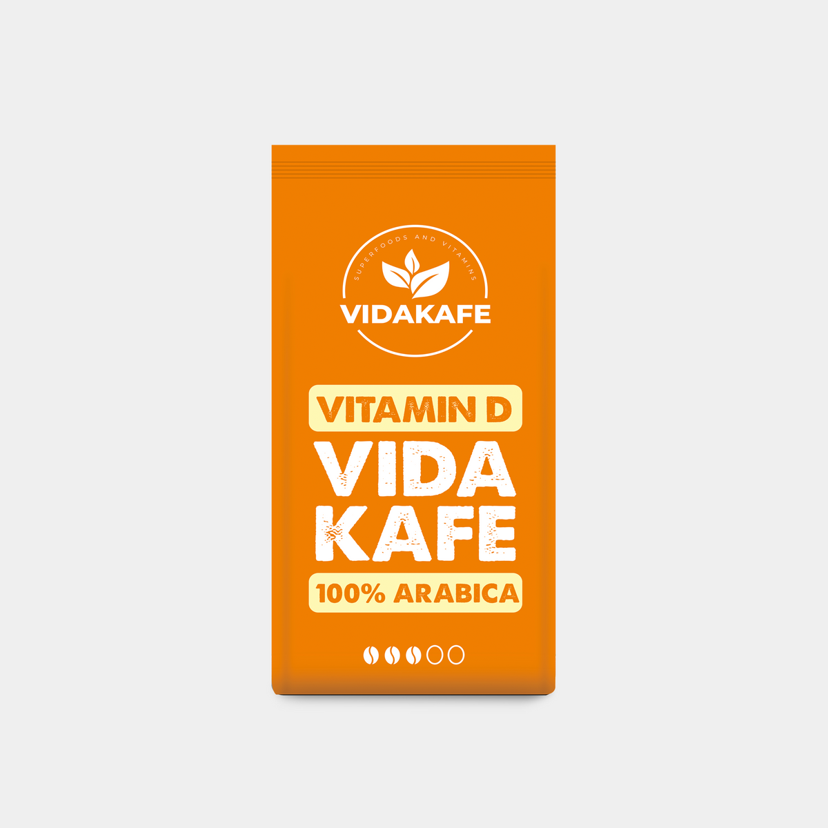 Vitamin D3 Kaffee Packung von Vidakafe mit MCT-Öl